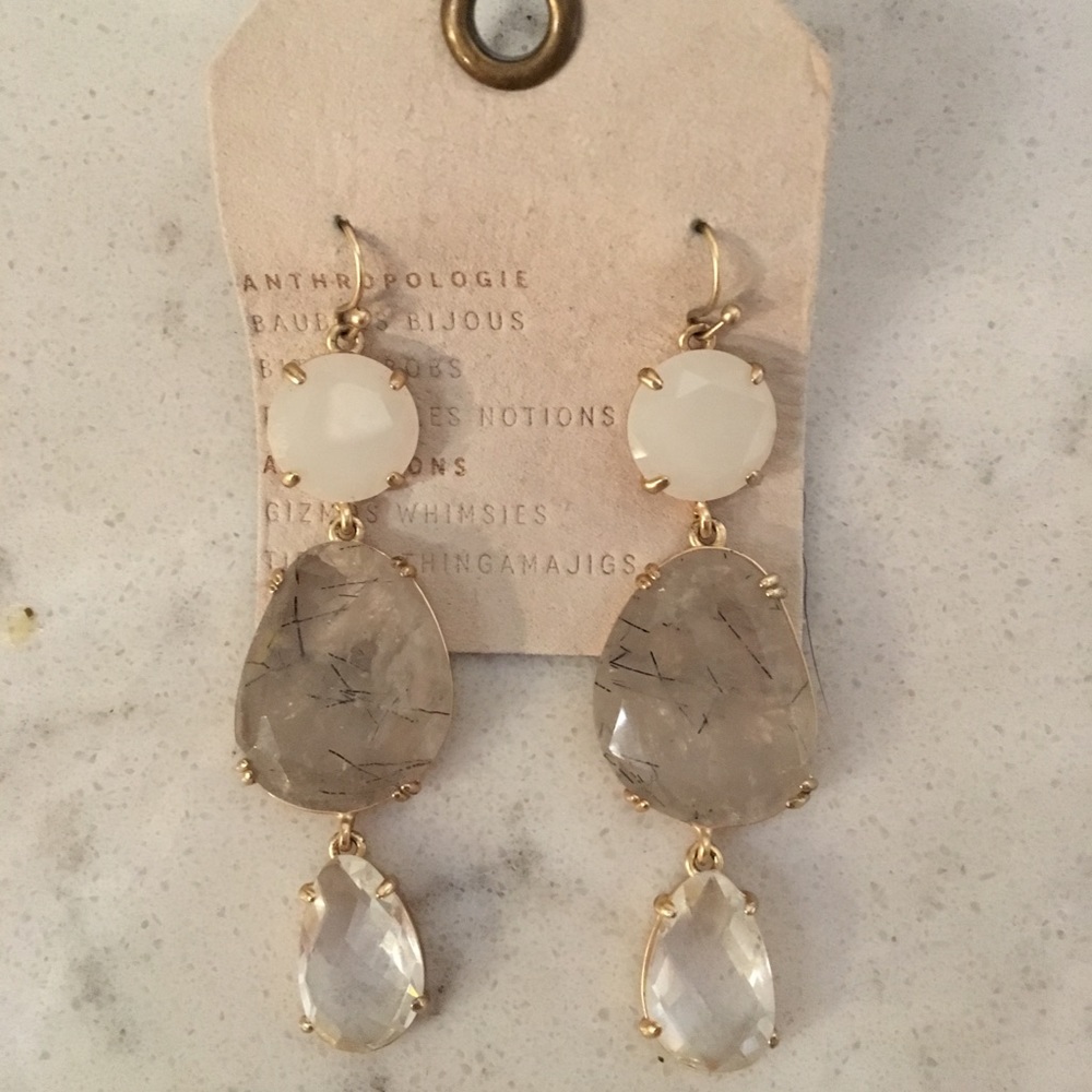 NWT Anthropologie Crystal Drop Earrings
